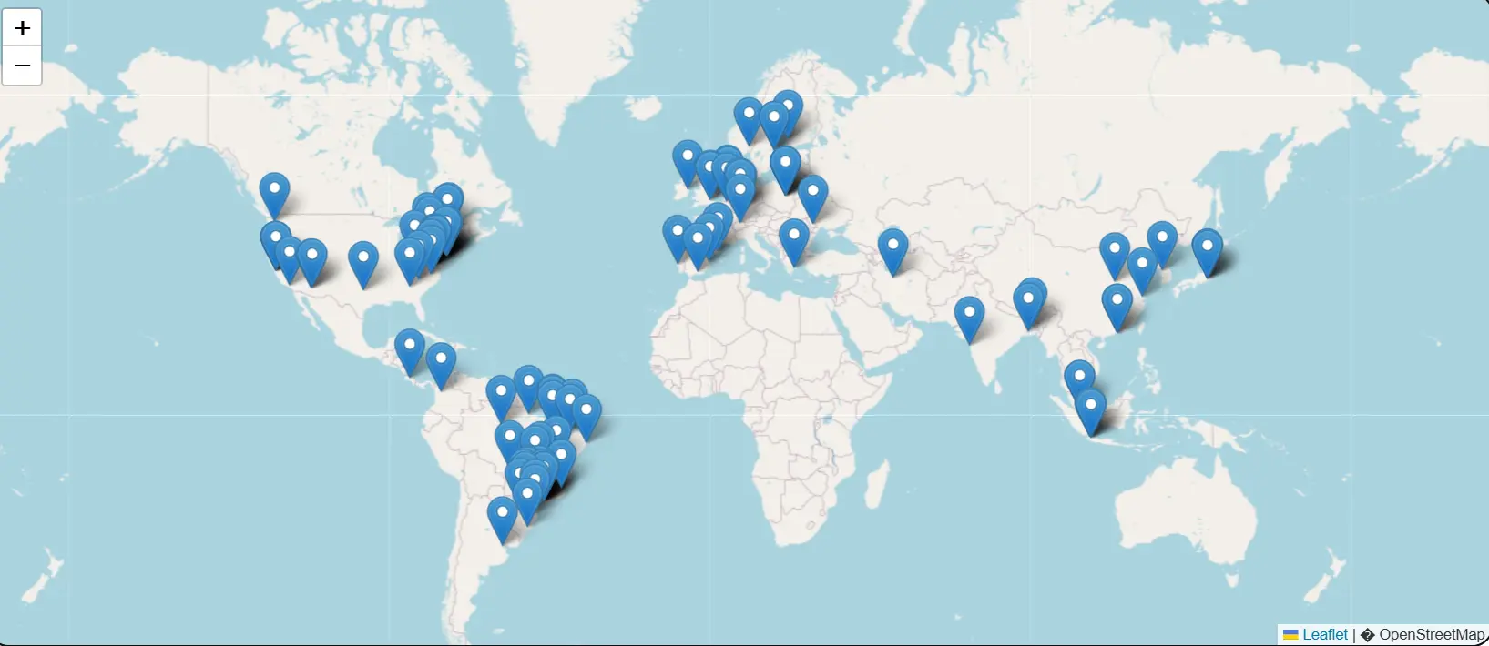 Mapa global com acessos ao Pedido Fácil